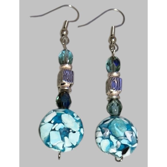 Handmade Boho Lampwork Glass Earrings Dangle Hook Beads Artisan Gift Lot 10 - Picture 6 of 11